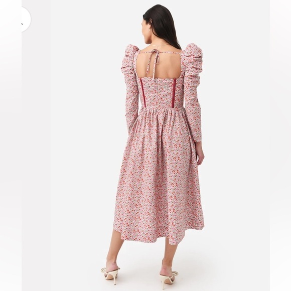 Evi Grintela Frida Floral Midi Dress Red Liberty Floral Medium Classic Regency - Picture 4 of 7